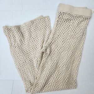 Sincerely Jules Crochet Knit Pants XL Cream Boho Resort Lounge Beach Coverup